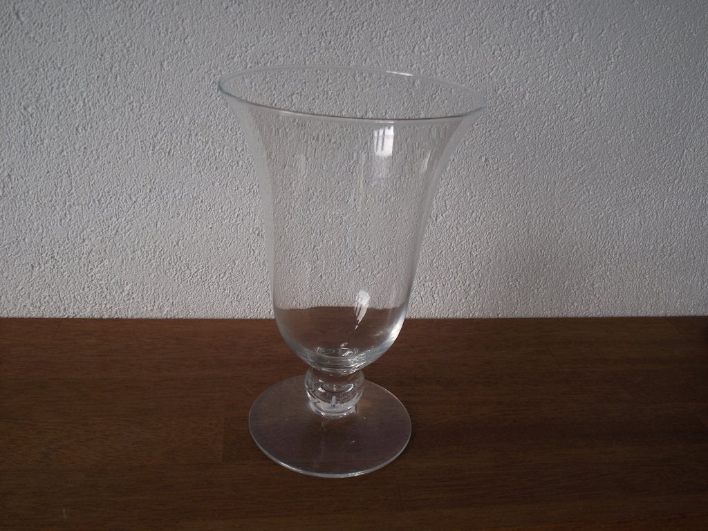 Goblet met bol voet glas kelkvaas op voet H 25 cm diam 16 cm, Overige kleuren, Ophalen of Verzenden, Minder dan 50 cm, Glas
