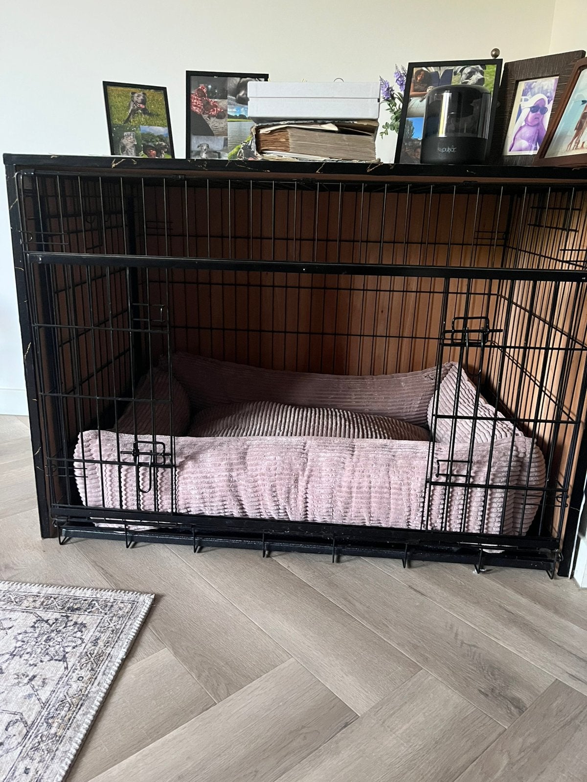Bench + Dog bed + Wooden cover, Ophalen, Gebruikt