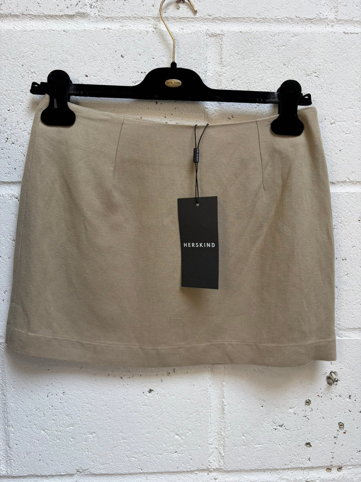 Herskind rok skirt Debby 34 light khaki linnen, Ophalen of Verzenden, Zo goed als nieuw, Maat 34 (XS) of kleiner, Onder de knie