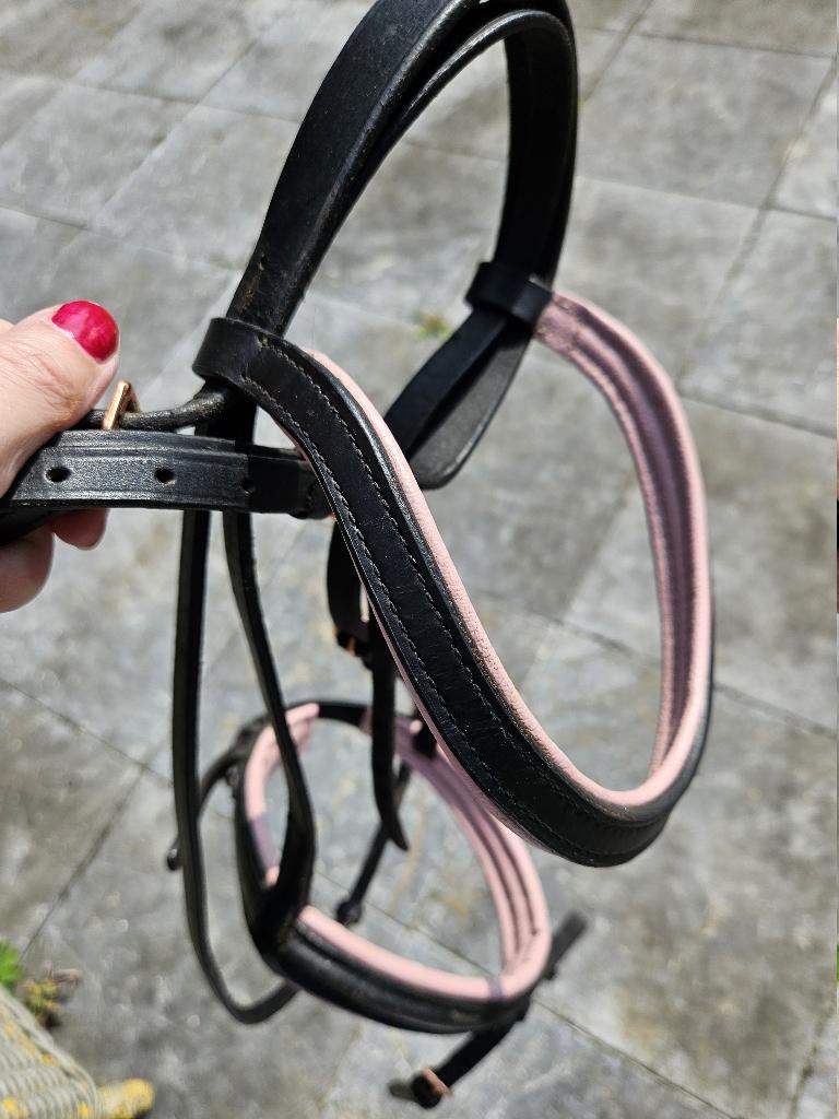 Z.g.a.n hoofdstel plus teugels Cob/ rijtuig rose, Dieren en Toebehoren, Ophalen of Verzenden, Zo goed als nieuw, Overige soorten