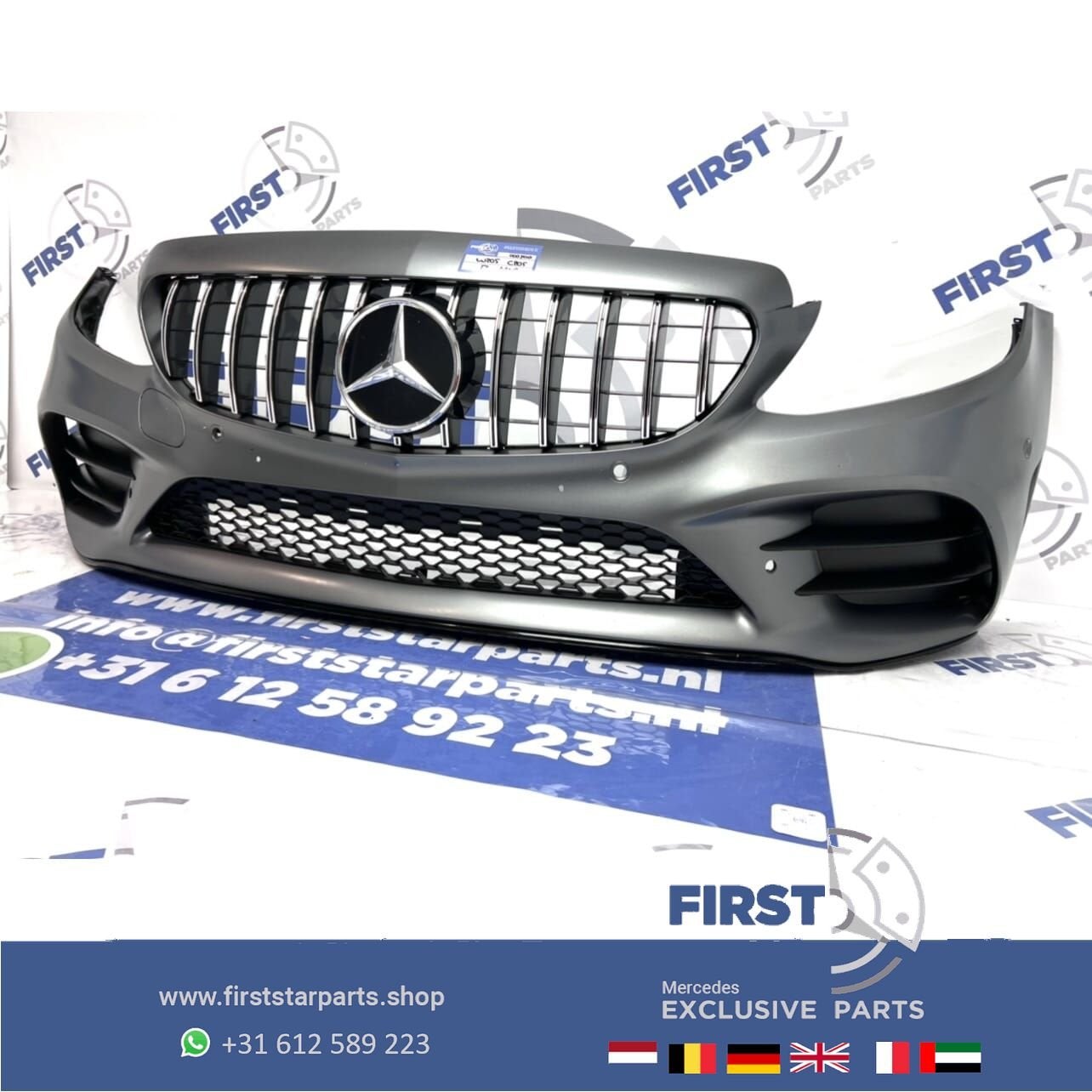 W205 FACELIFT AMG VOORBUMPER + PANAMERICANA GRIL 2019 Merced, Gebruikt, -, Voor, Ophalen of Verzenden