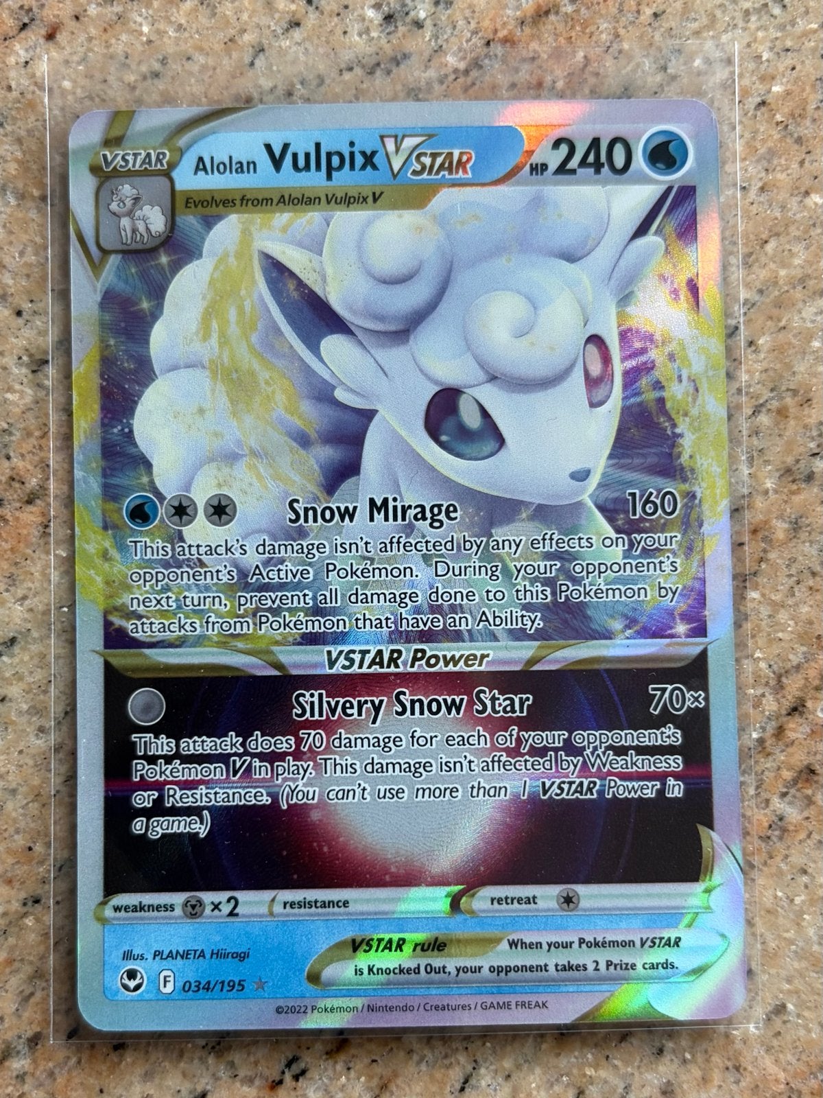 Alolan Vulpix VSTAR Pokémon kaart (Foil), Ophalen of Verzenden, Zo goed als nieuw, Losse kaart, Foil