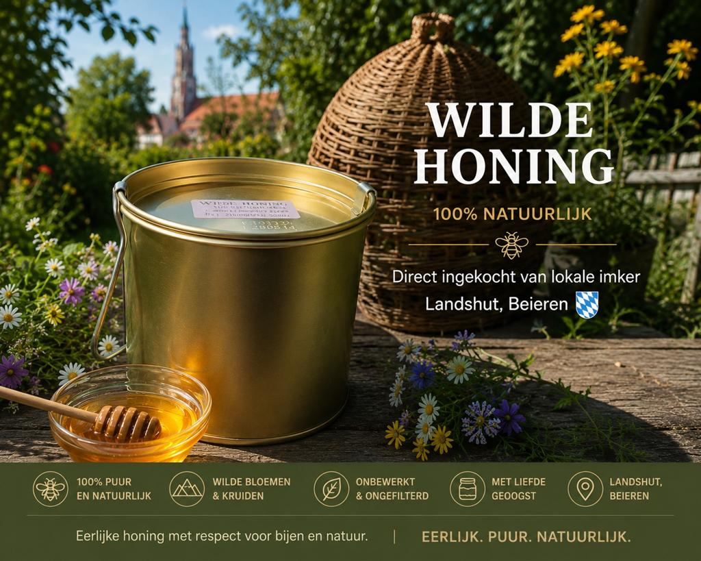 Pure Wilde Honing uit Landshut, Beieren, Ophalen of Verzenden