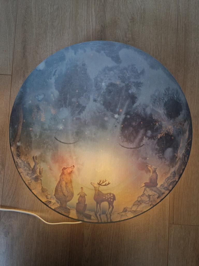 Kinderkamerlamp Maan met Dieren - verandert bij aanzetten, Ophalen, Gebruikt, Kinderkamer, Sfeervol, Maan, Dieren