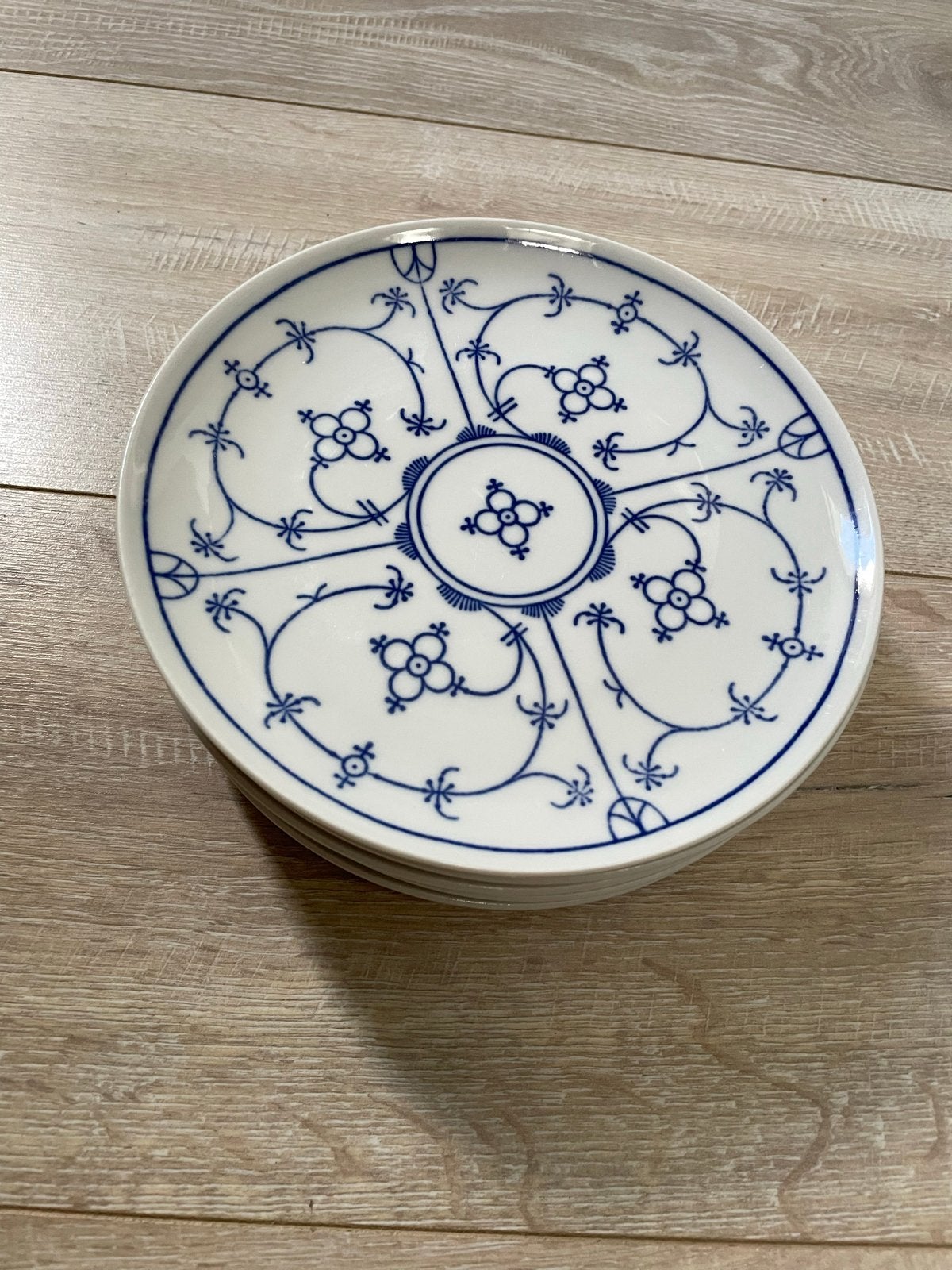 Set van 6 Hutschenreuther Blau Zwiebelmuster borden, Ophalen of Verzenden