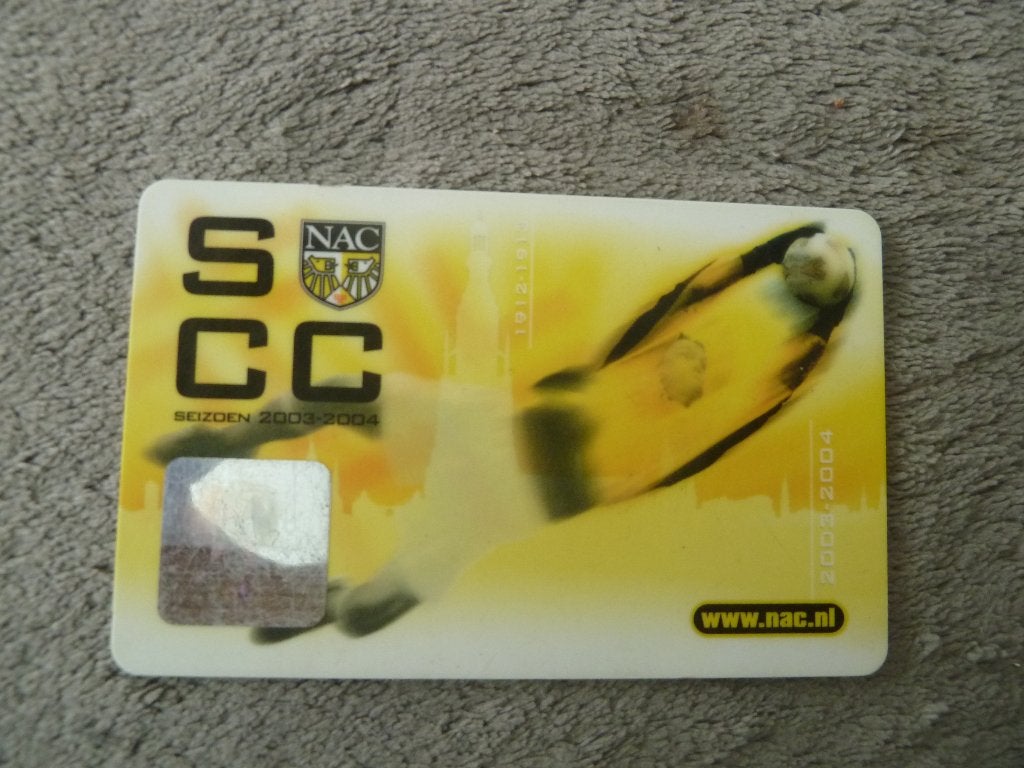 Seizoenclubcard. NAC.2003/2004. Blauwe achterkant sponsors F, Ophalen of Verzenden, Gebruikt, NAC Breda, Overige typen