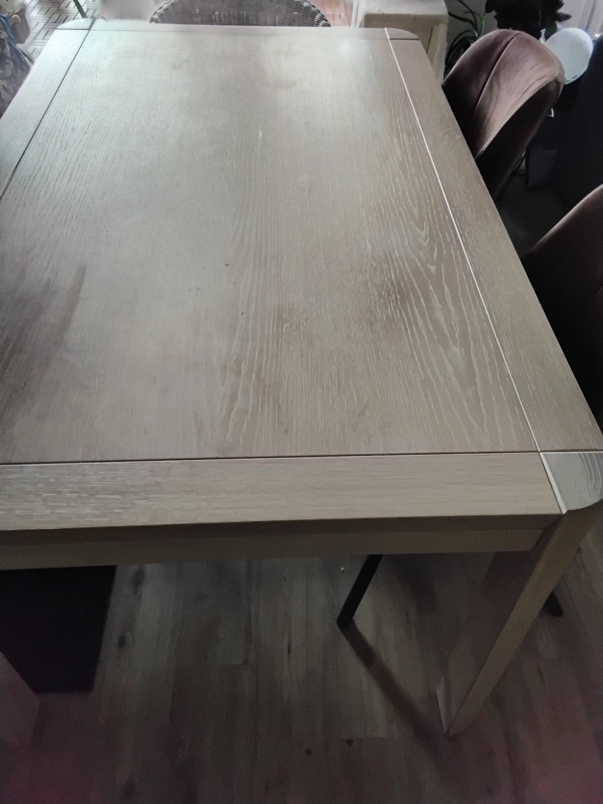 Elegante eettafel,  kleur with wash maat 160x98x78cm, Gebruikt, Modern, Scandinavisch, Eikenhout, 150 tot 200 cm