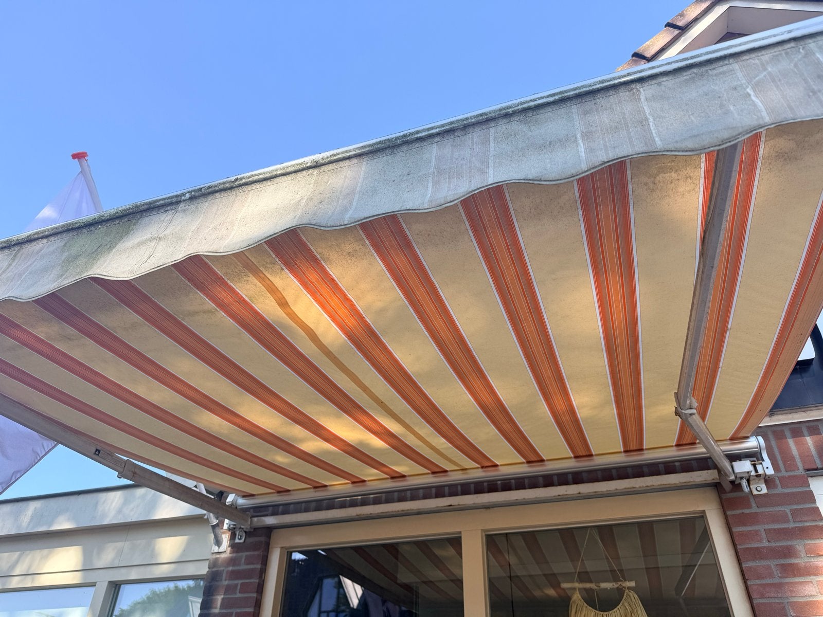 Zonnescherm 250 cm breed - Gebruikt, Ophalen, Gebruikt, 150 tot 300 cm, 250 cm tot 450 cm
