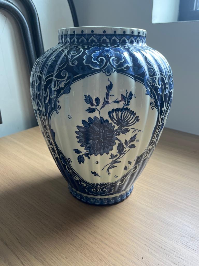 Royal Sphinx Maastricht Delfts Blauwe Vaas 26 cm, Antiek en Kunst, Antiek | Vazen, Ophalen of Verzenden