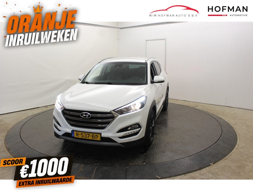 Hyundai Tucson 1.6 T-GDi Premium Camera Vol Leder Trekhaak P, Auto's, Hyundai, Gebruikt, 4 cilinders, Met garantie (alle), Wit