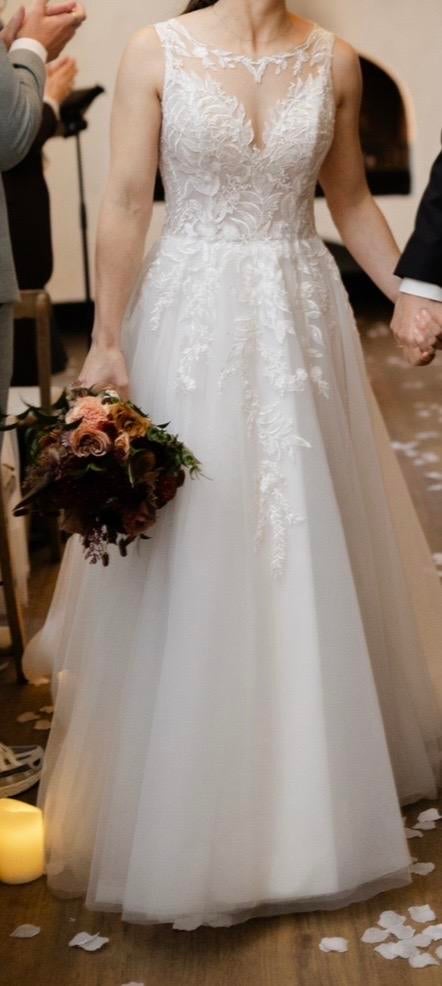 trouwjurk merk Diane Legrand., Kleding | Dames, Ophalen of Verzenden, Zo goed als nieuw, Wit, Trouwjurk