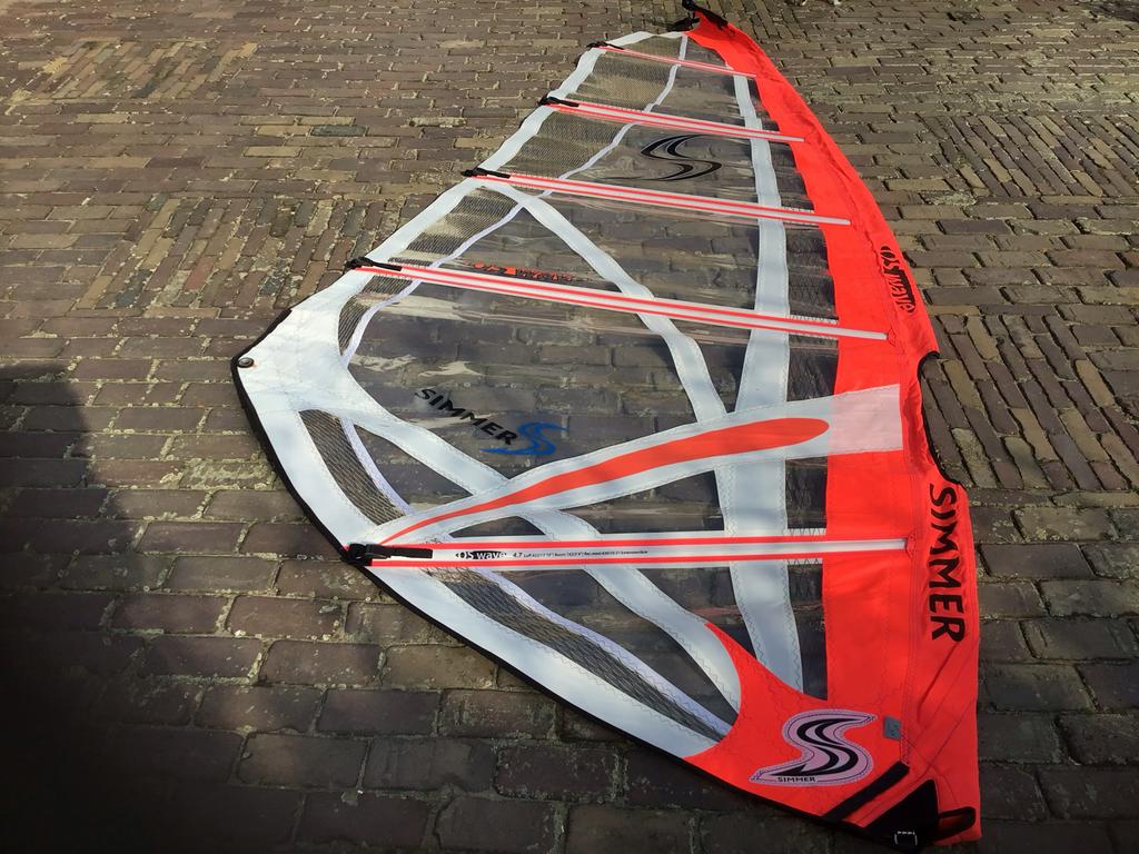 Surfzeil Simmer IOS Wave 4,7 m met draagtas, Watersport en Boten, Windsurfen, Ophalen of Verzenden, Minder dan 5 m², Zeil, Gebruikt