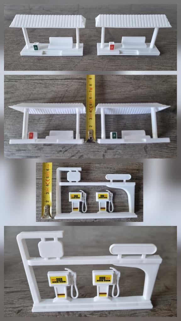 Miniatuur tankstation en bushalte modelbouw / miniature, Ophalen of Verzenden, Zo goed als nieuw