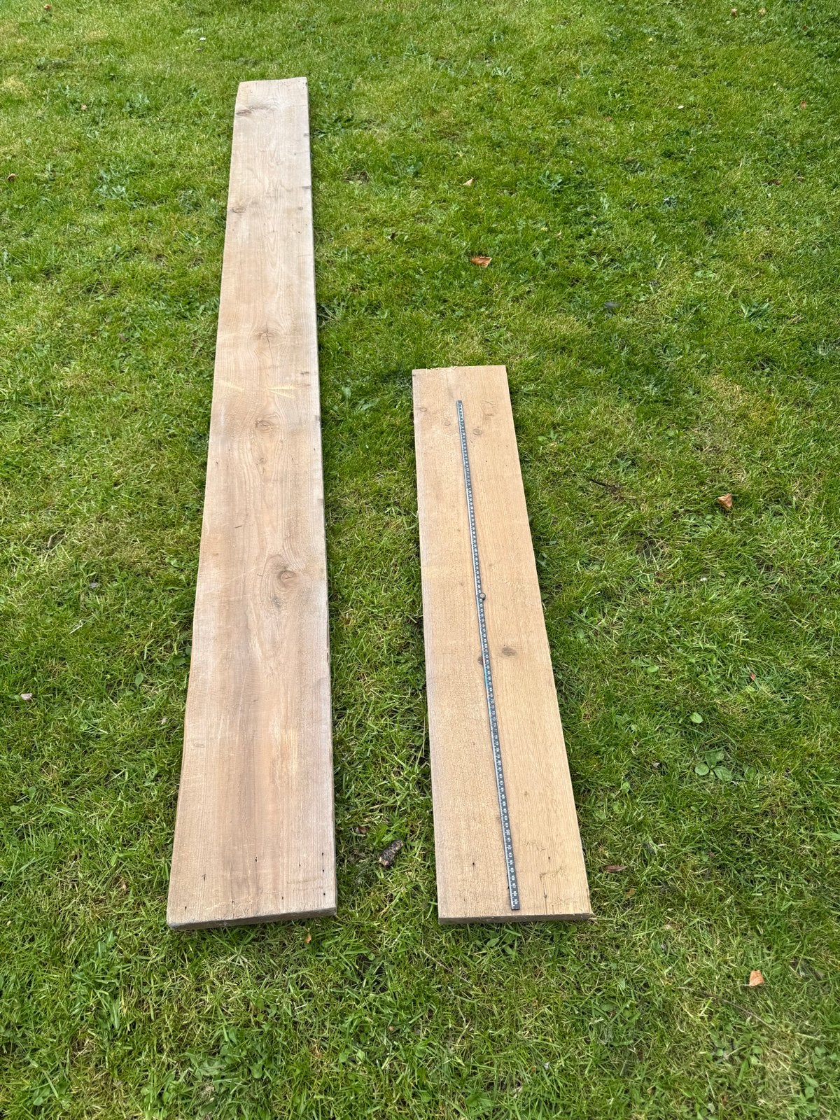 Steigerhout planken - 2,50m en 1,10m lang, 3,5cm dik, Doe-het-zelf en Verbouw, Hout en Planken, Ophalen, Gebruikt, 25 tot 50 mm