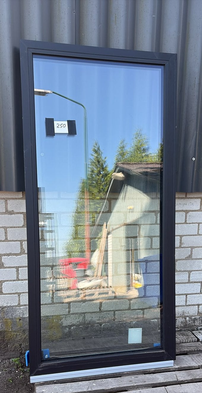 (250) 6x nieuw zwart kunststof vaste raamkozijnen incl glas, Kunststof, Raamkozijn, Nieuw, 150 tot 225 cm