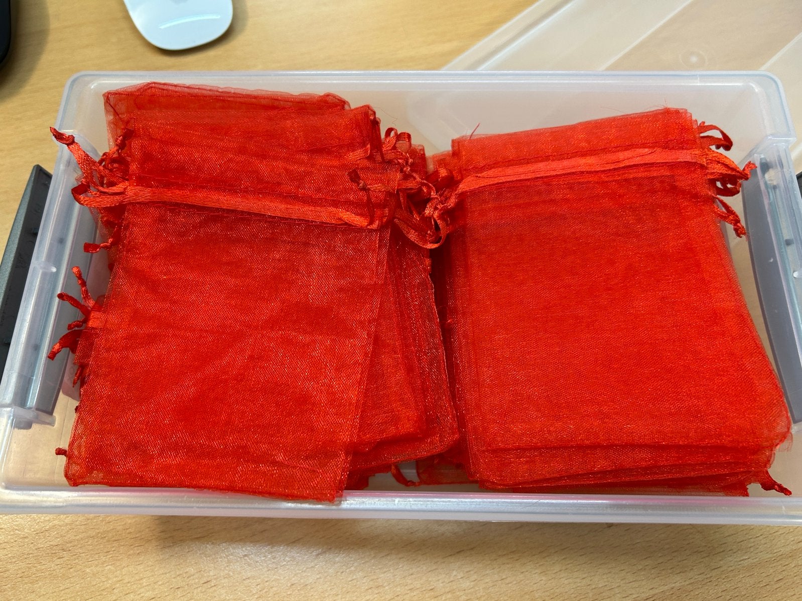 Organza buideltjes rood 9x12 centimeter - 110 stuks, Verzenden, Nieuw