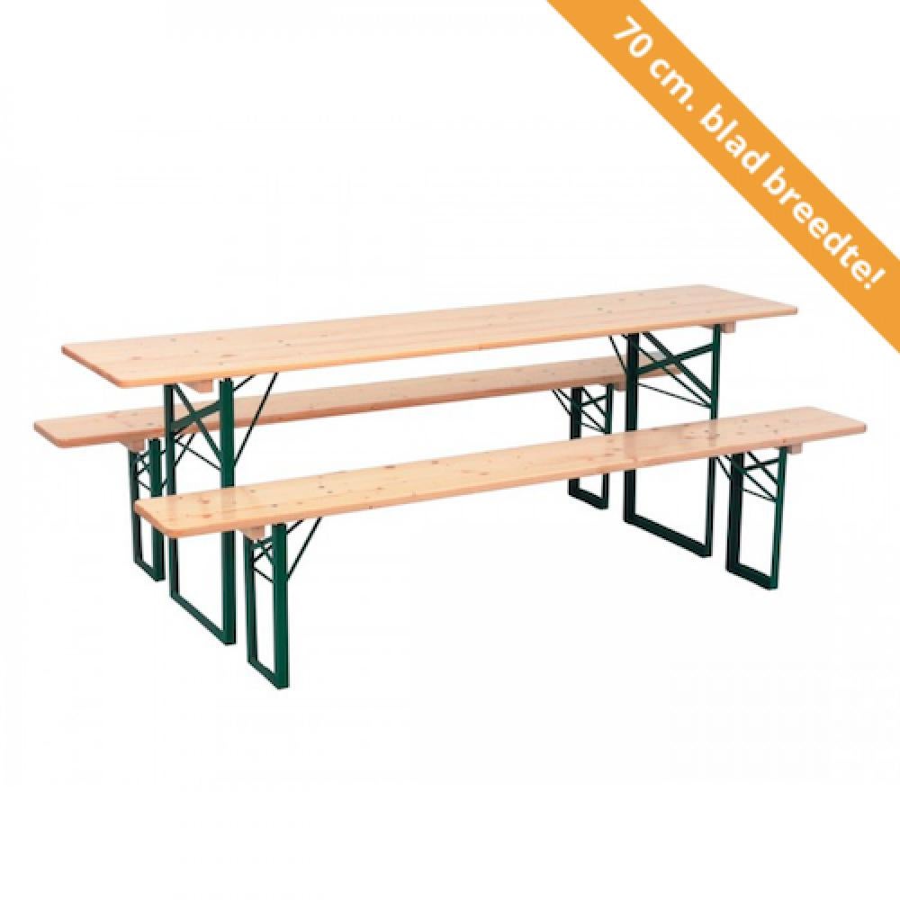 Bierbanksets 70x220 cm - Picknicksets. 30 stuks! Partij!, Ophalen, Gebruikt, Inklapbaar, Rechthoekig