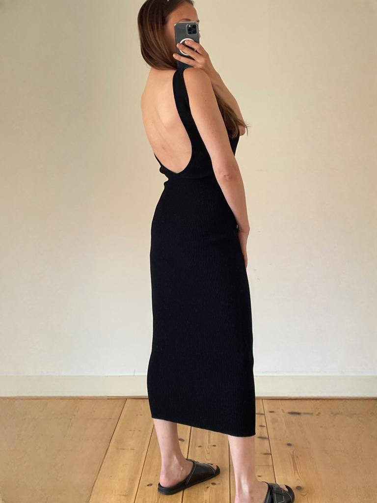 Bazilika | Ribbed knit dress | Open rug | XS | np €350, Zwart, Ophalen of Verzenden, Zo goed als nieuw, Maat 34 (XS) of kleiner
