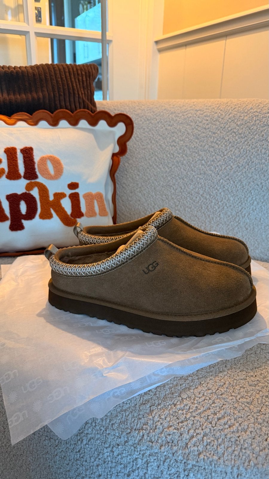 Nieuwe UGG Tasman light bronze - Maat 38, Bruin, Nieuw, Ophalen of Verzenden, Pantoffels of Sloffen