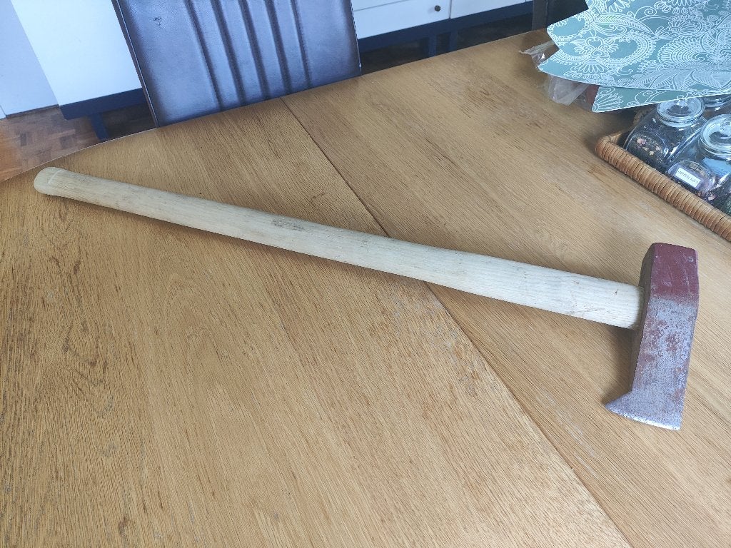 Bijl lang groot en zwaar steel 90 cm blad 20 cm, Ophalen