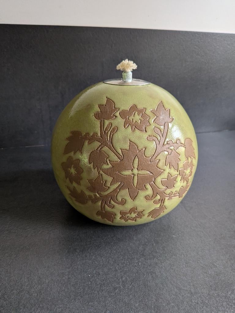 Ronde Olielamp, Ophalen, Nieuw, Groen, Steen/keramiek