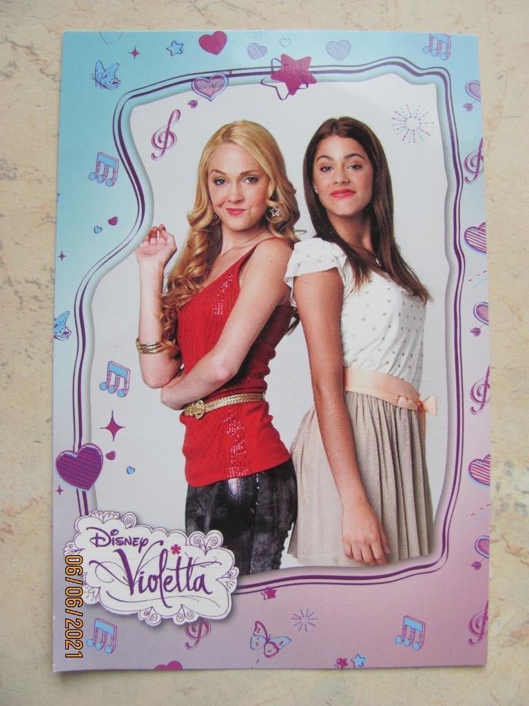 NIEUWSTAAT Disney Channel KAART serie VIOLETTA televisie '10, Verzamelen, Ophalen of Verzenden, Nieuw, Tv, Foto of Kaart
