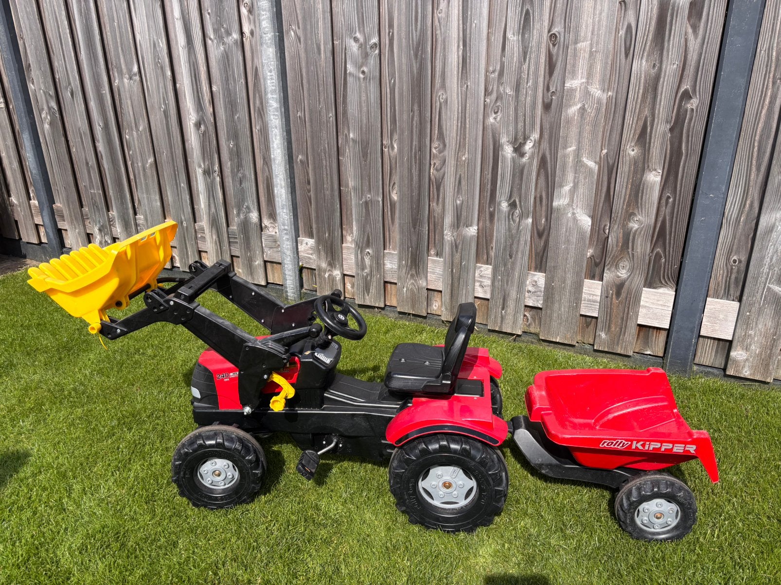 Case traptracktor met voorlader en kar, Kinderen en Baby's, Speelgoed | Buiten | Skelters, Ophalen, Gebruikt, Overige merken, Met kar of aanhanger