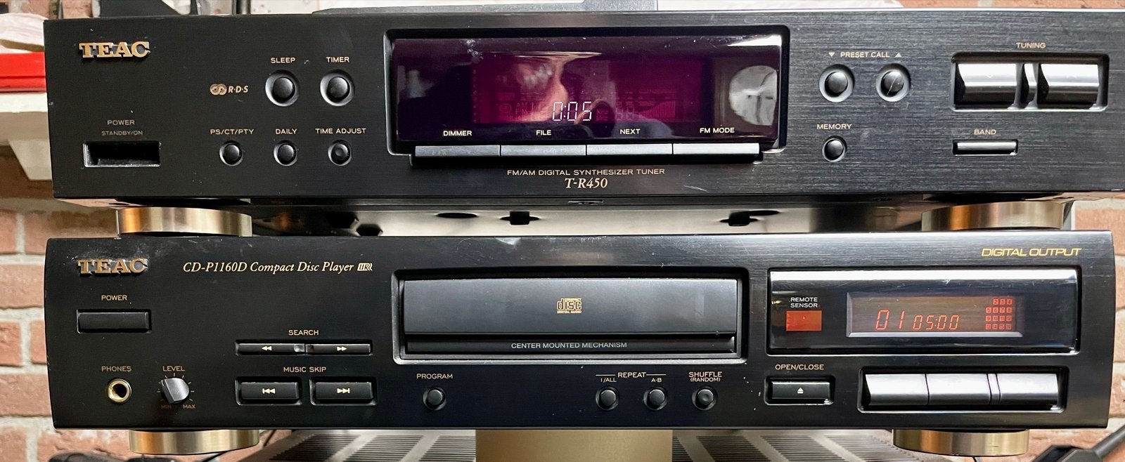 TEAC CD-P1160D CD-speler en T-R450 Tuner met afstandsbedieni, Ophalen of Verzenden, Gebruikt, Overige merken, Met radio