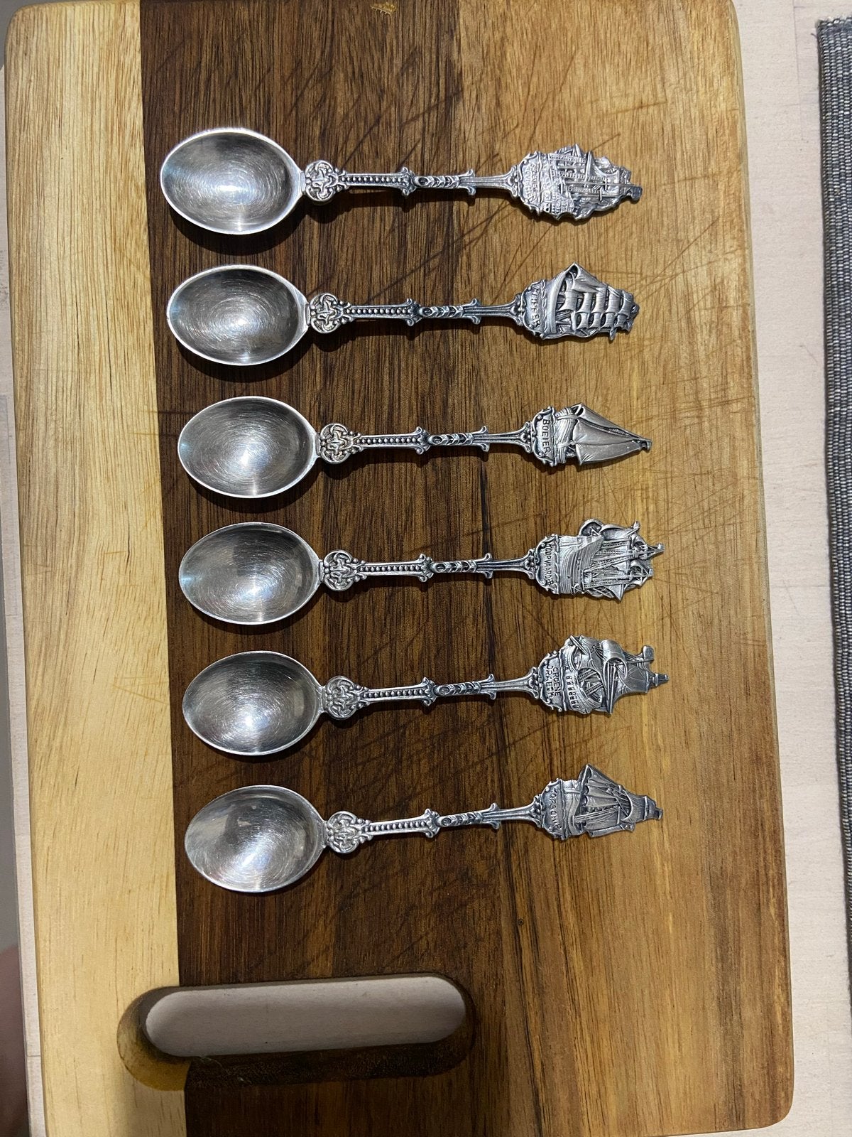 Set van 6 verzilverde lepeltjes Douwe Egberts, Ophalen of Verzenden