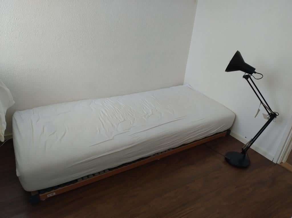 Eenpersoonsmatras incl. lattenbodem 90x210 cm, Ophalen, 90 cm, Eenpersoons, Wit