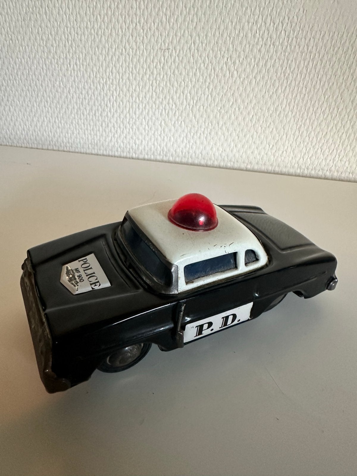 Vintage blikken politieauto MF 900 - Jaren '50/'60 speelgoed, Ophalen of Verzenden