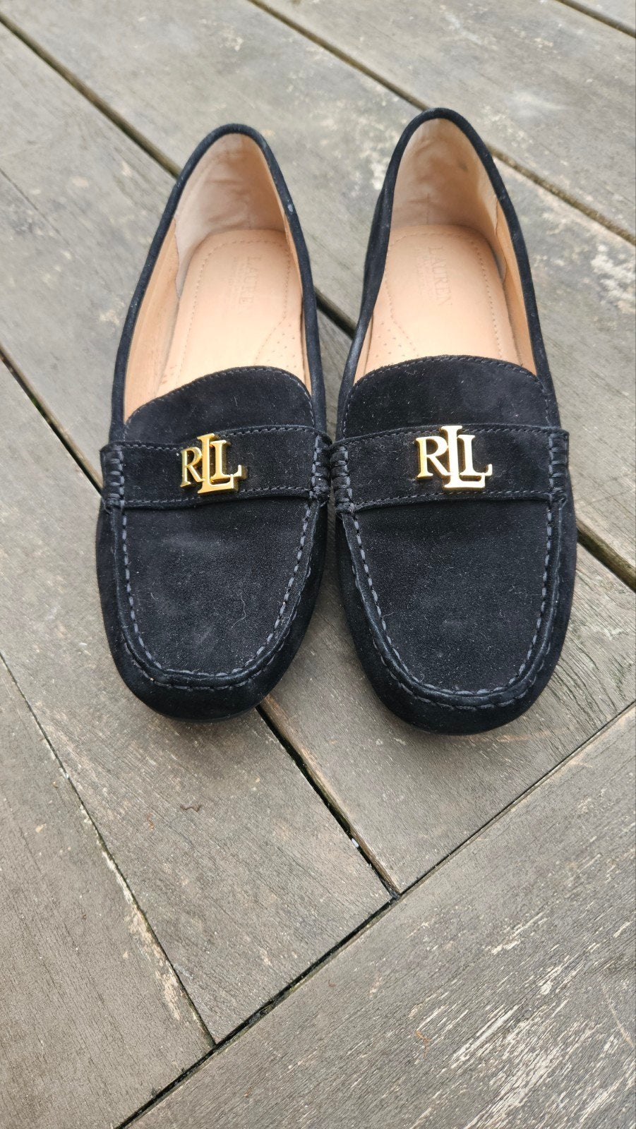 Lauren Ralph Lauren zwarte suède  mocassins, Nieuw, Ophalen of Verzenden, Ralph Lauren, Instappers