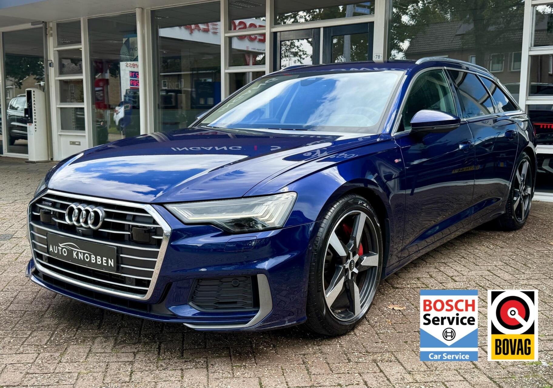 Audi A6 Avant 55 TFSI e S-Line Matrix, 360 Camera, ACC, LM.., Auto's, Audi, Automaat, Gebruikt, 4 cilinders, Blauw