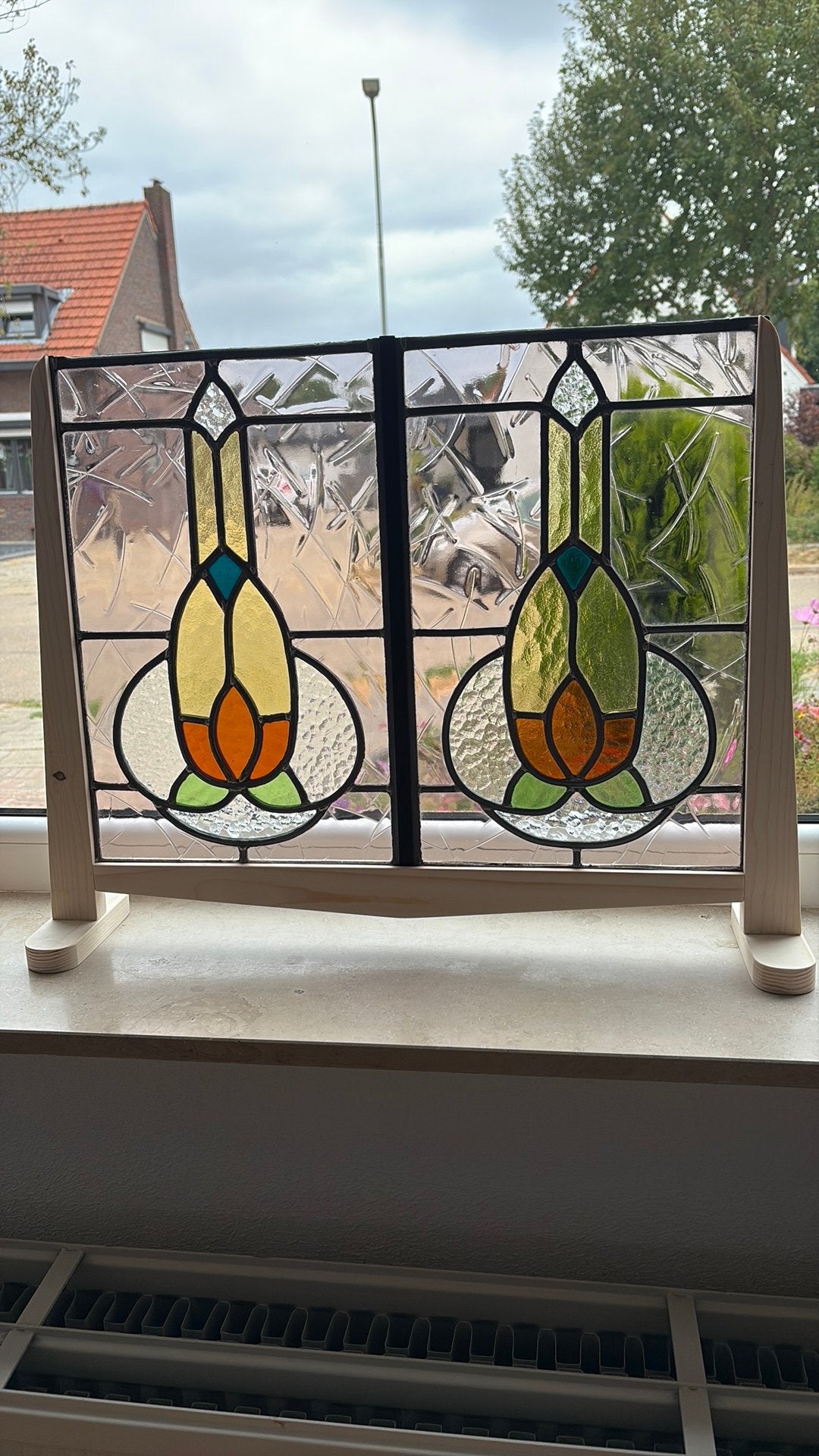Glas in lood raamdecoratie, Doe-het-zelf en Verbouw, Ophalen, Zo goed als nieuw, Minder dan 80 cm, Glas in lood