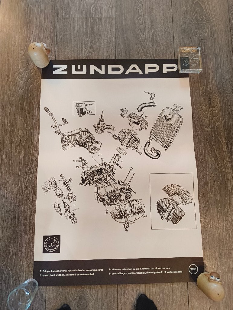 Originele Zündapp poster, Fietsen en Brommers, Ophalen of Verzenden, Nieuw, Overige typen
