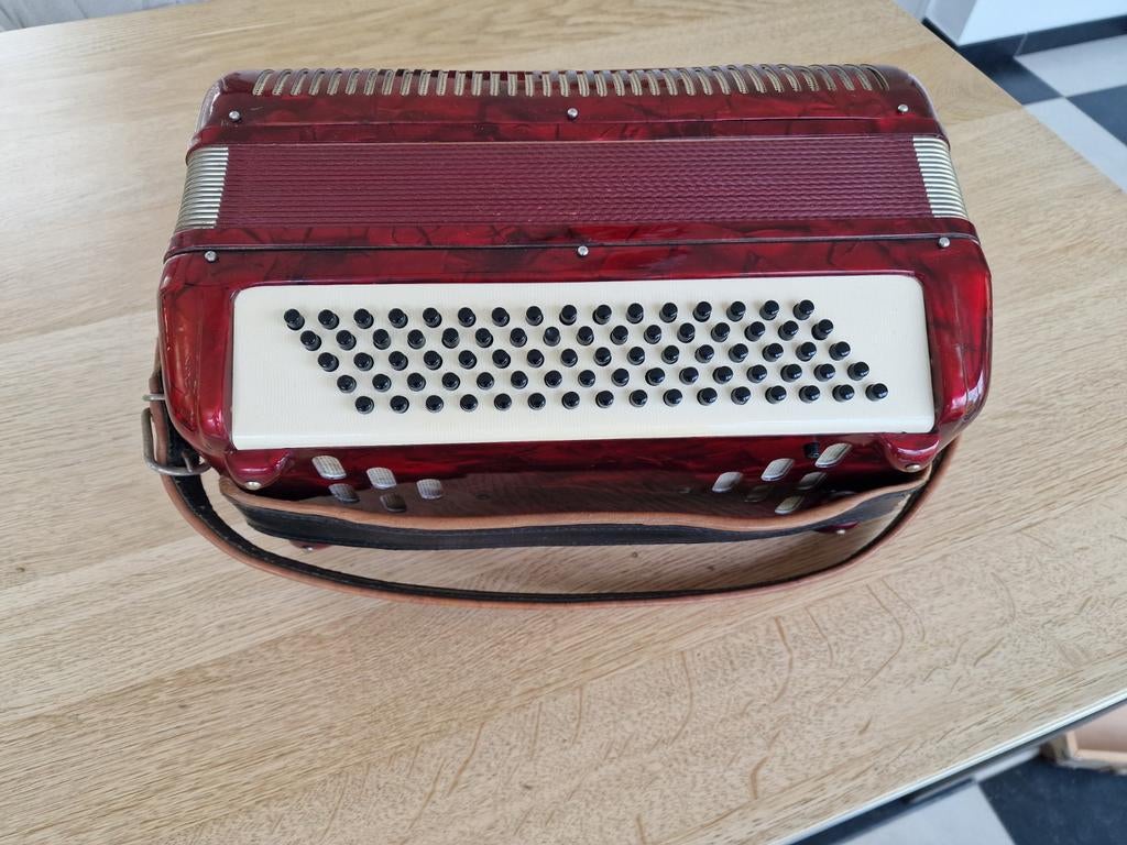 Vintage Settimio Soprani, Muziek en Instrumenten, Accordeons, Overige merken, Gebruikt, Overige formaten, Met koffer
