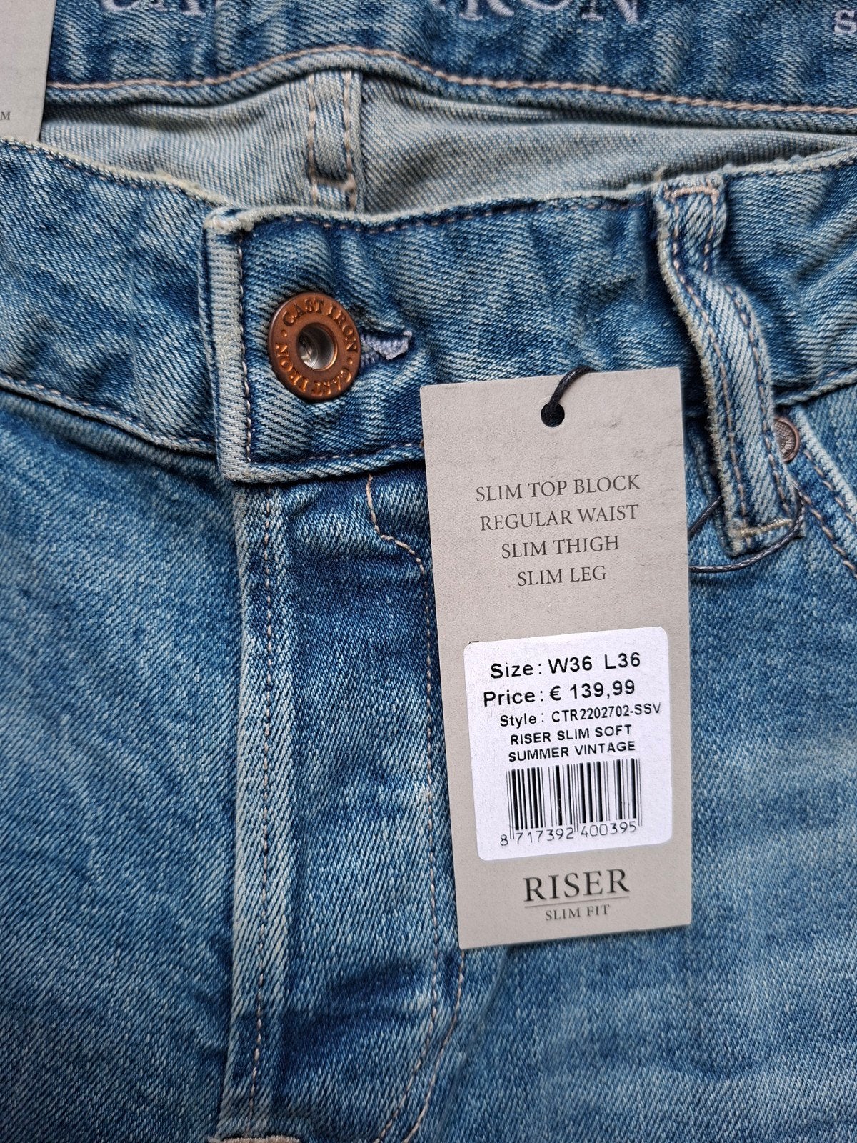 CAST IRON Riser slimfit jeans W36 L36, W36 - W38 (confectie 52/54), Blauw, Nieuw, Ophalen of Verzenden