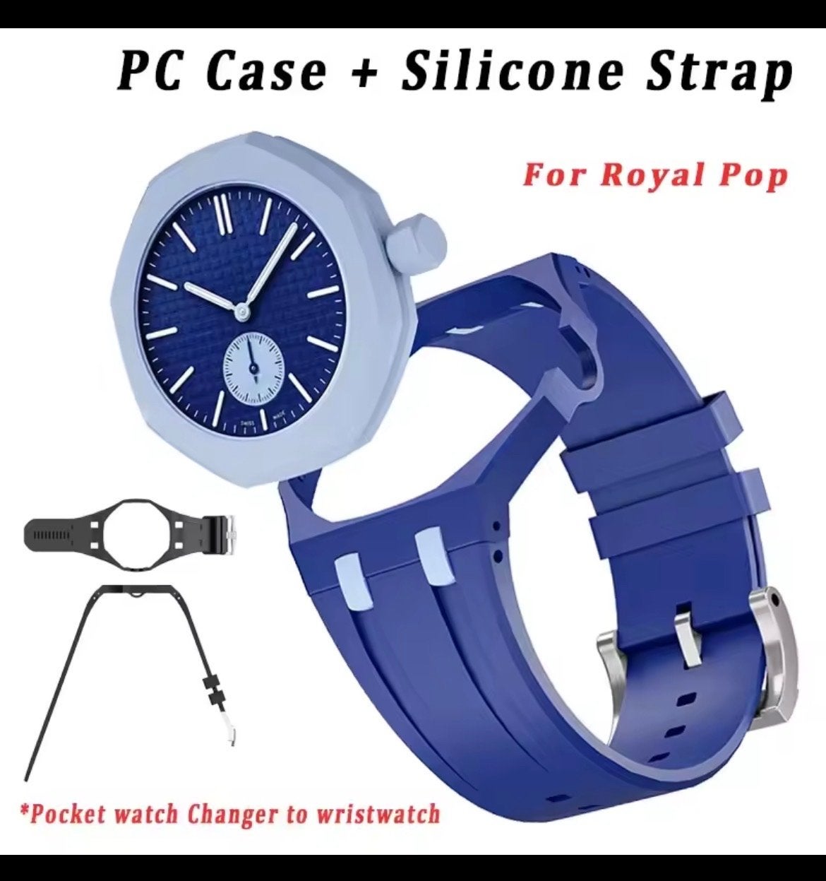 PC Case + Siliconen Bandje voor Royal Pop Horloge, Overige merken, Kunststof, Polshorloge, Overige materialen