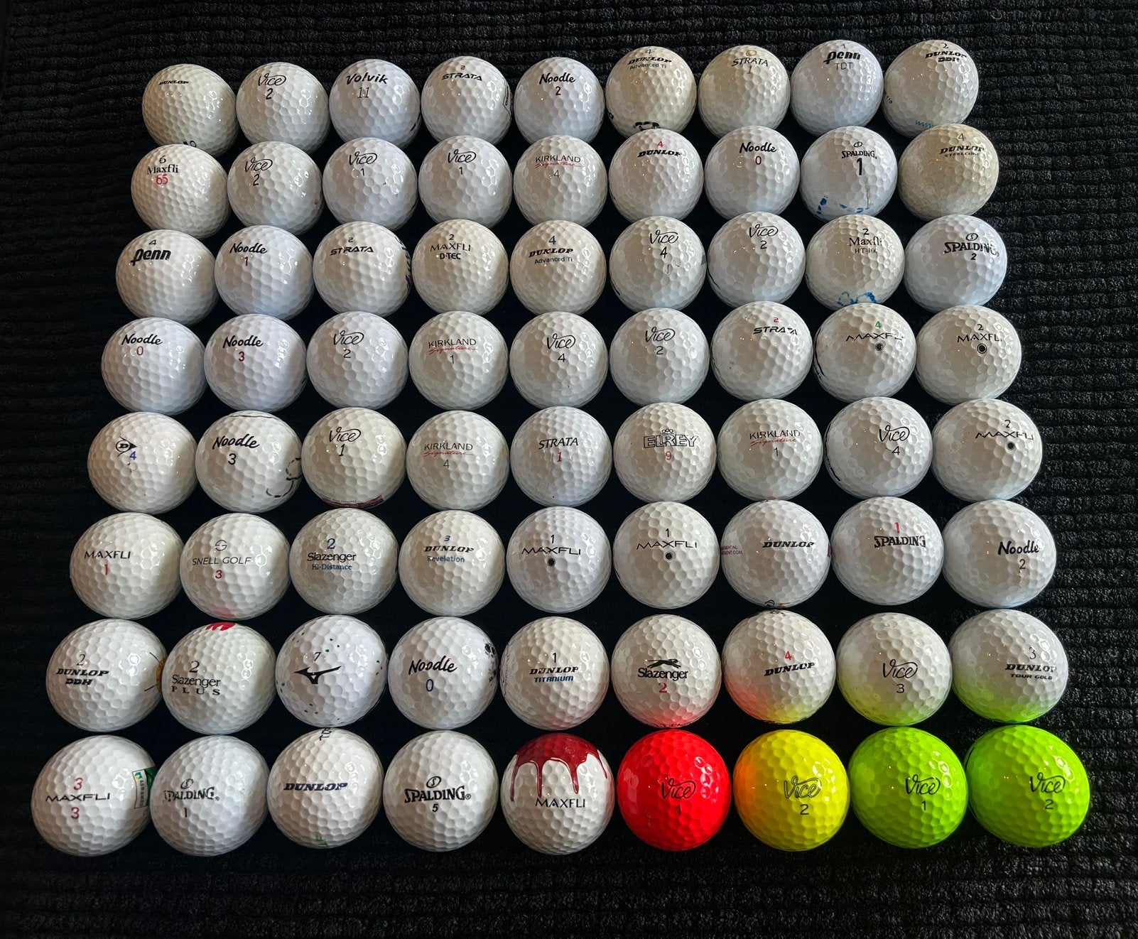 72x Overige merken Golfbal (Vice, Noodle etc), Verzenden, Gebruikt, Bal(len), Overige merken
