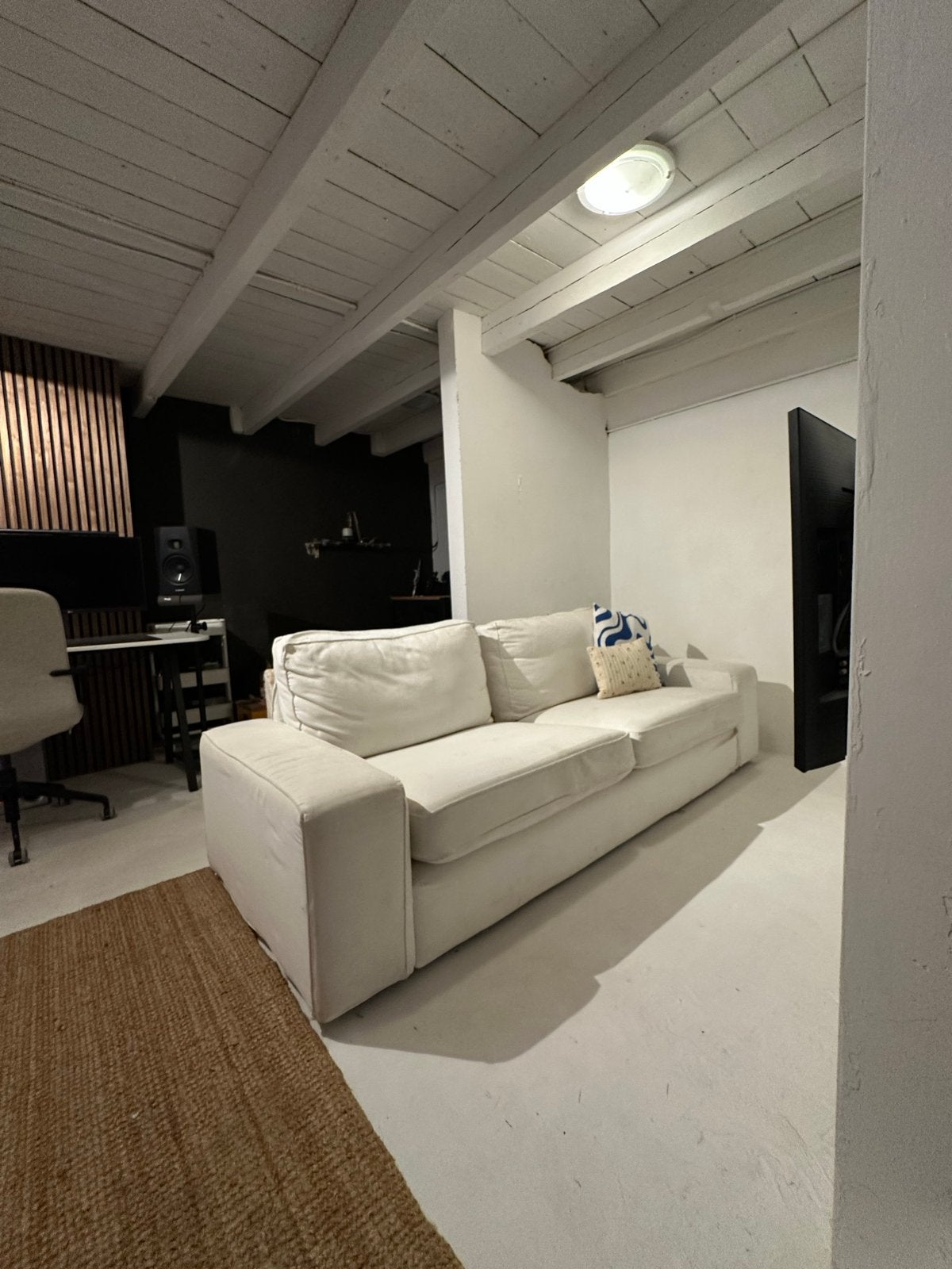 Witte 3-zitsbank - Comfortabel en ruim van Ikea, Huis en Inrichting, Ophalen, Gebruikt, Driepersoons, 75 tot 100 cm