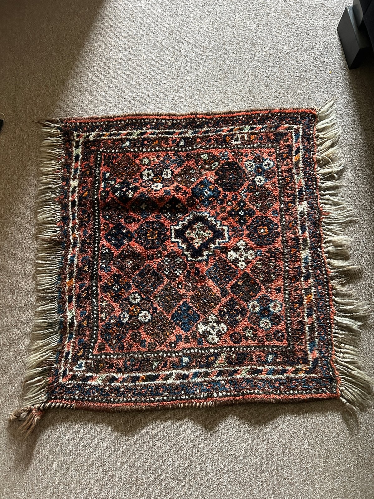 Vintage Perzisch kleedje 80x80 cm, Ophalen of Verzenden