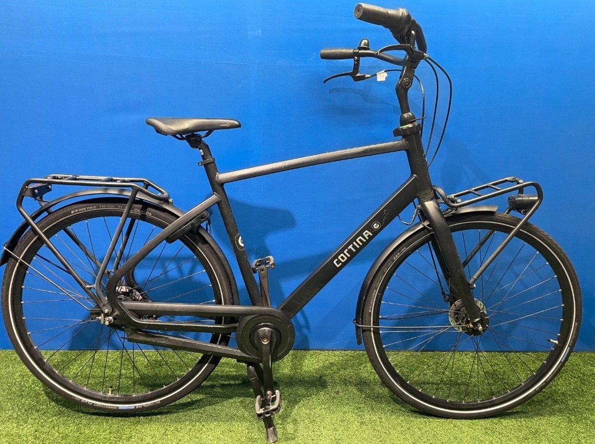 Cortina Common Heren Jet Black Matt 61 57cm, Fietsen en Brommers, Gebruikt, -, -, Versnellingen