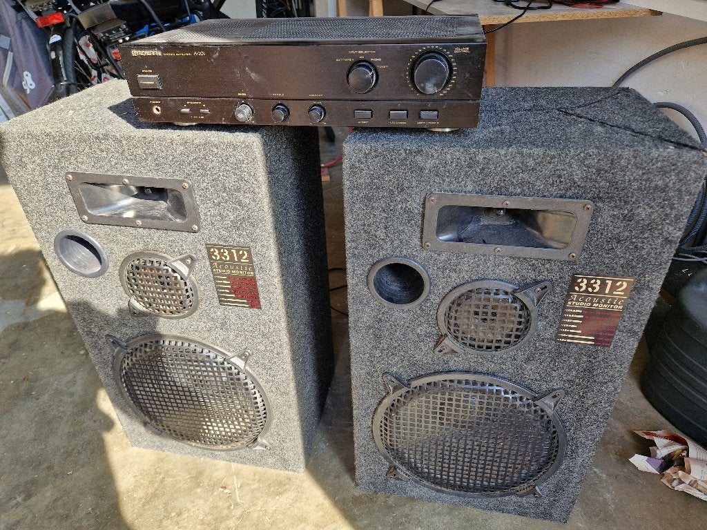 Pioneer A201 versterker compleet met 2 boxen 150 watt, Ophalen, Gebruikt, Pioneer, 120 watt of meer