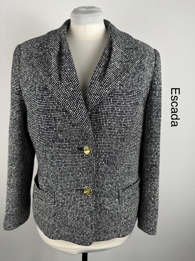 Escada Blazer  (mt: 44) 9,1/9561, Escada, Zwart, Maat 42/44 (L), Escada
