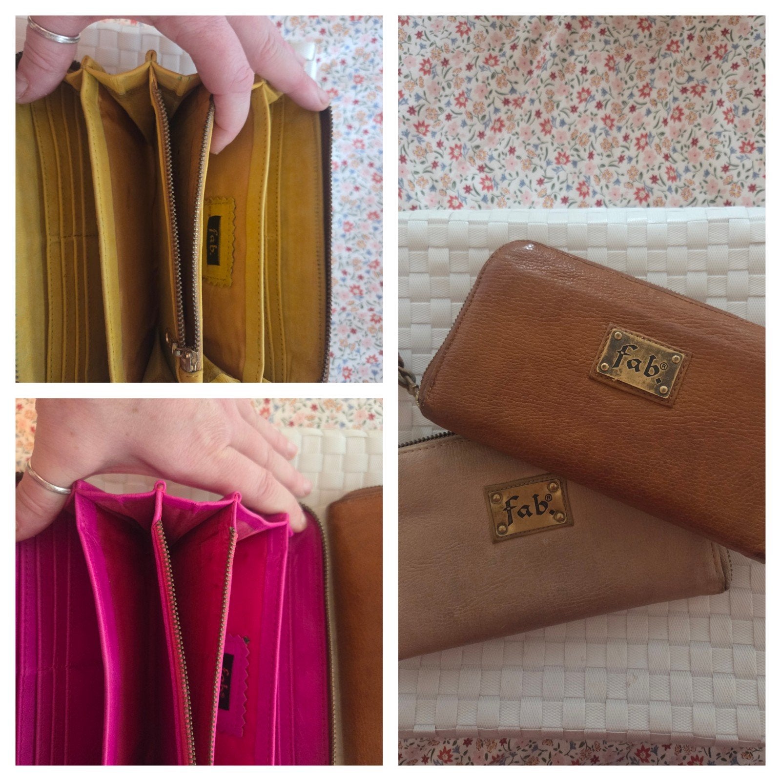 Fab. Leren Portemonnees (2 stuks), Overige merken, Gebruikt, Bruin, Ophalen of Verzenden