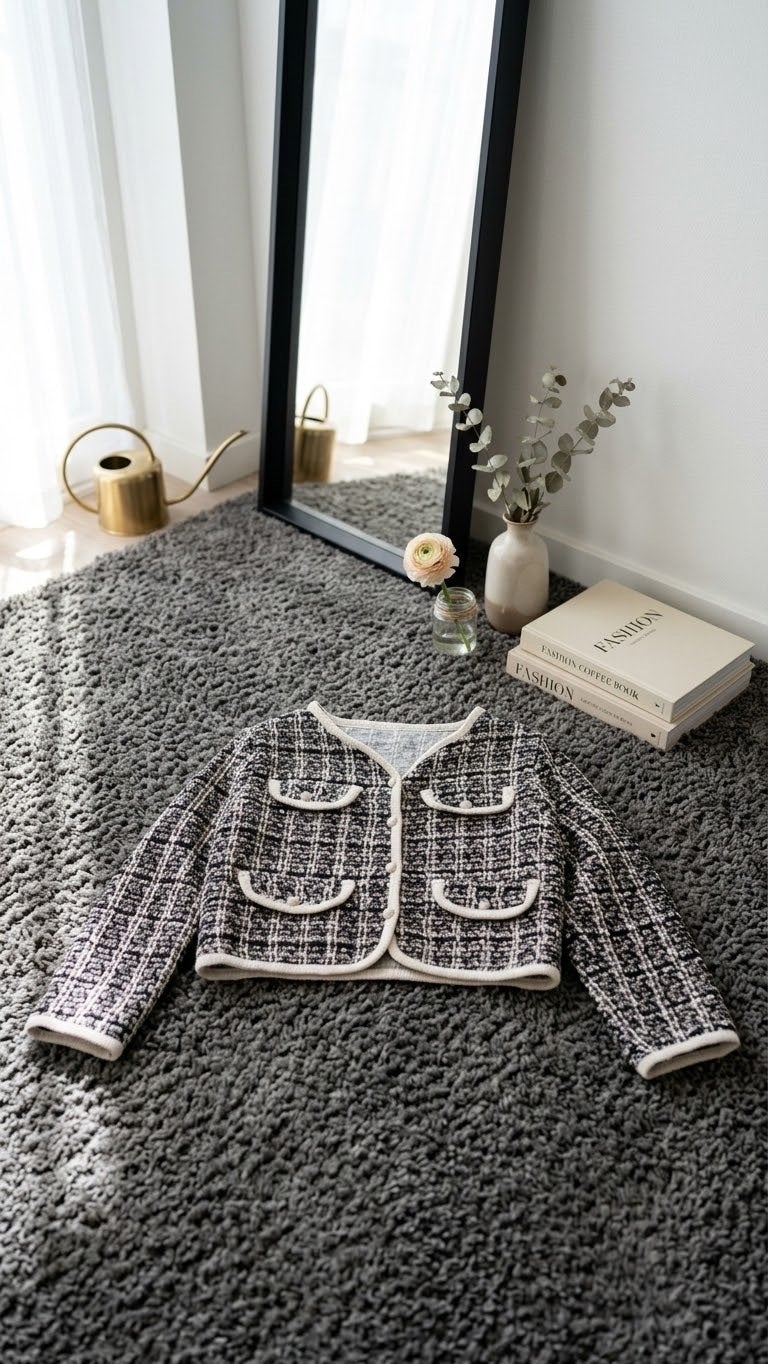 Stijlvol Tweed Jasje - Zwart/Wit/Roze - Maat S, Ophalen of Verzenden, Nieuw, Maat 36 (S), Meerkleurig