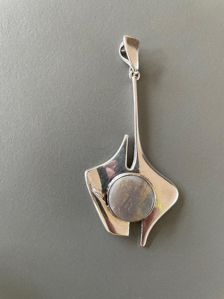 Modernistische zilveren hanger  | Scandinavische stijl, Ophalen, Gebruikt, Overige voorstellingen, Zilver