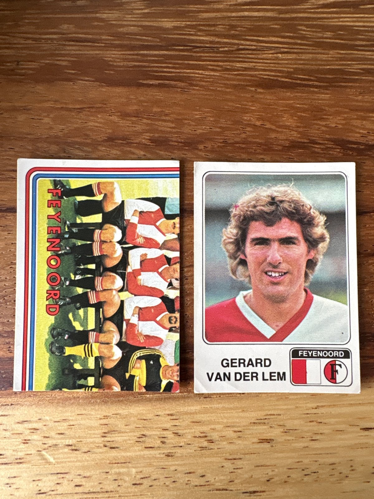 Panini Voetbal 1979 Gerard van der Lem + Feyenoord team, Ophalen of Verzenden, Gebruikt, Stickers en Plaatjes