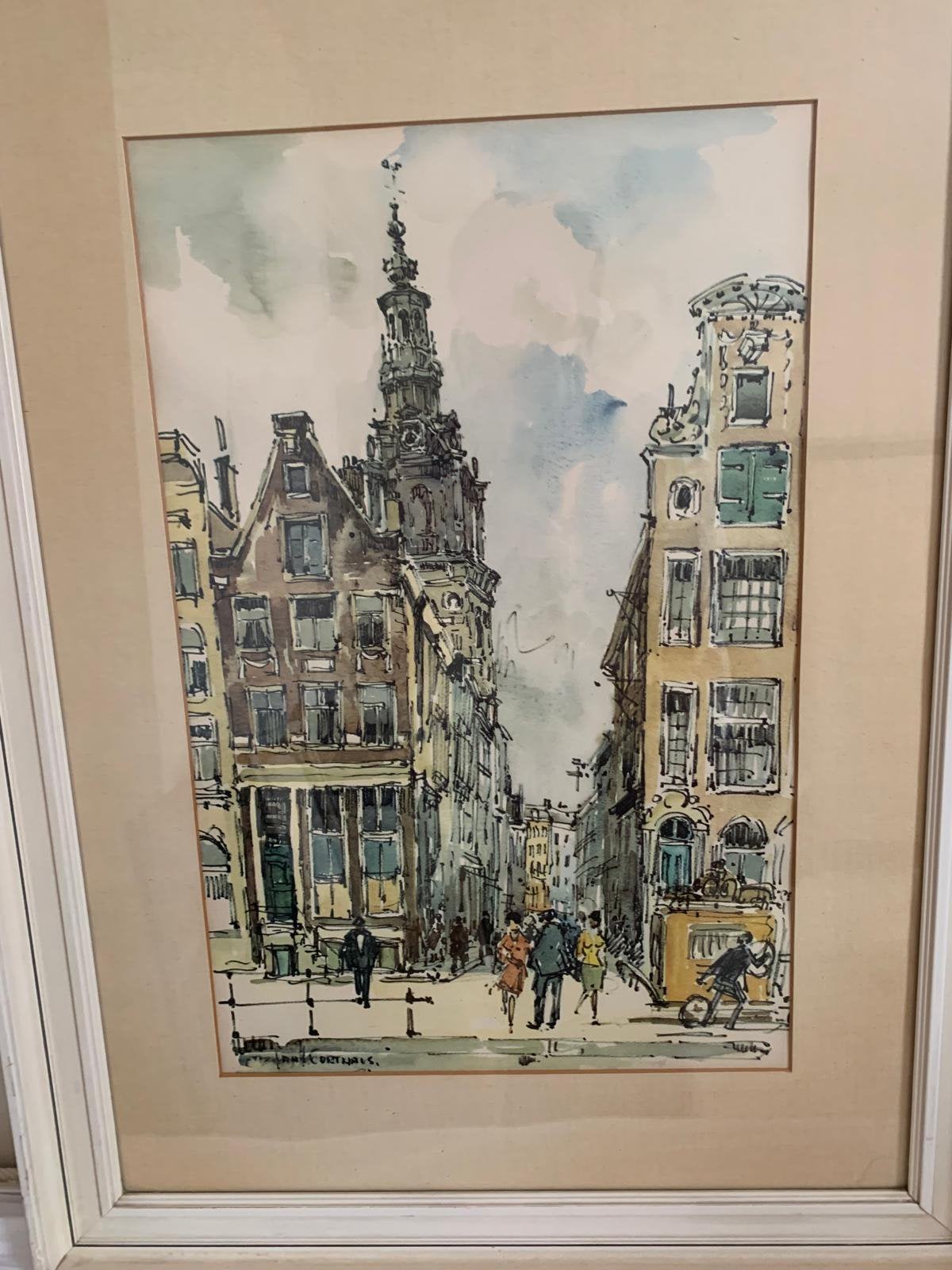 Jan Korthals Aquarel, Antiek en Kunst, Ophalen, Aquarel