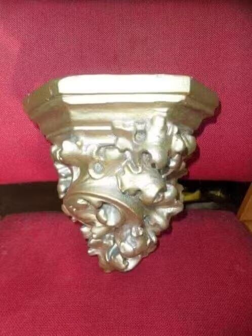 Wandconsole - Goudkleurig - Draagvlak: 23x16cm - H: 26cm, Ophalen of Verzenden